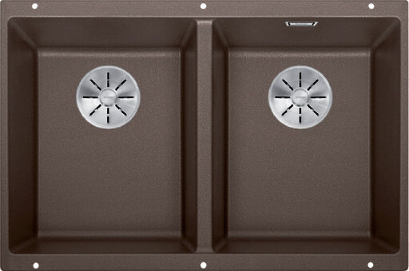 Subline 350/350-U kjøkkenvask, 75,5x46 cm, brun