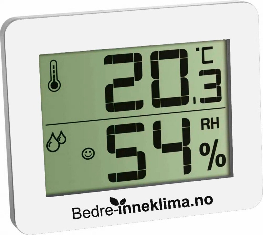 Bedre Inneklima hygrometer og termometer - Hvit