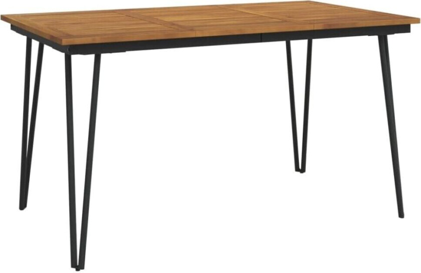 Hagebord med hårnålsben 140x80x75 cm heltre akasie