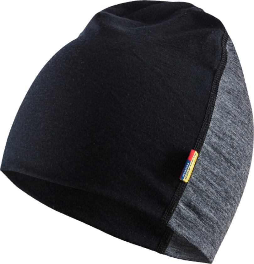 Merino Beanie Medium grå/svart o