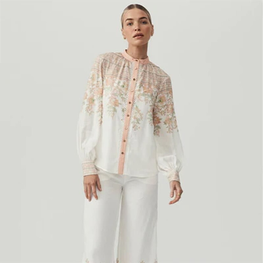 Joanna Blouse - Floral Hvit M