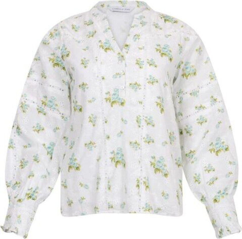 Miriam Blouse - Mint Rose Print XS