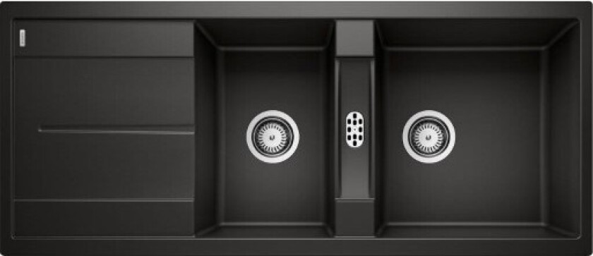 Metra 8S kjøkkenvask, 116x50 cm, sort