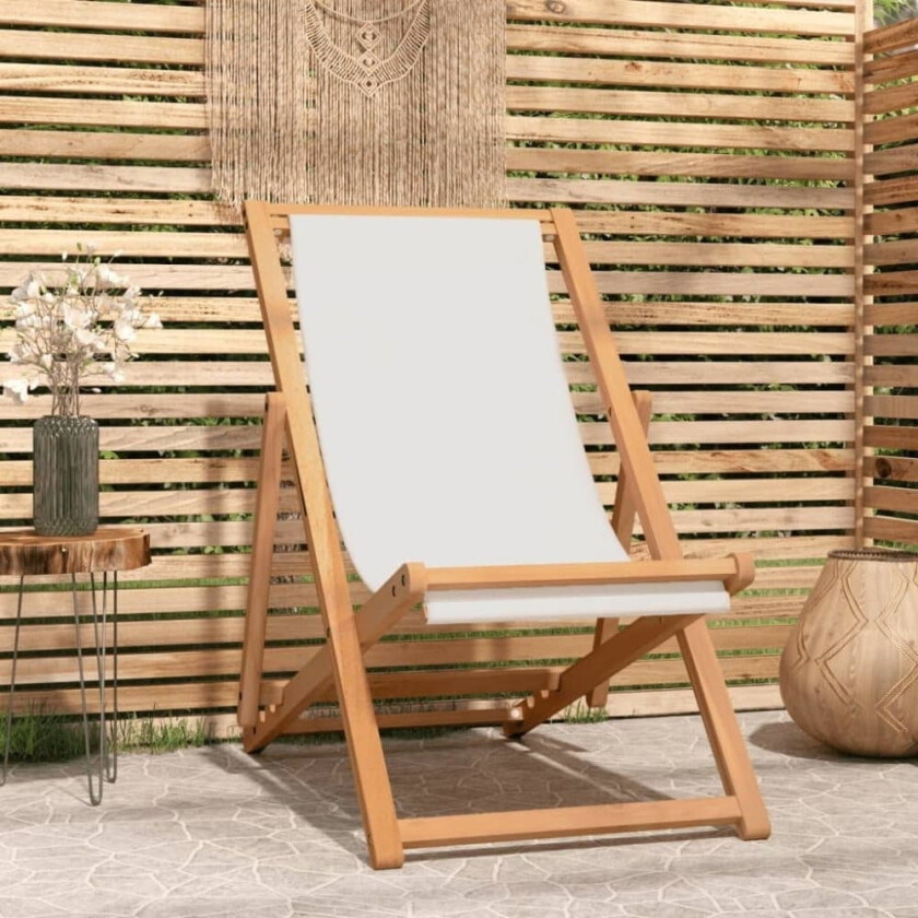 Bilde av Fluktstol teak 56x105x96 cm - krem