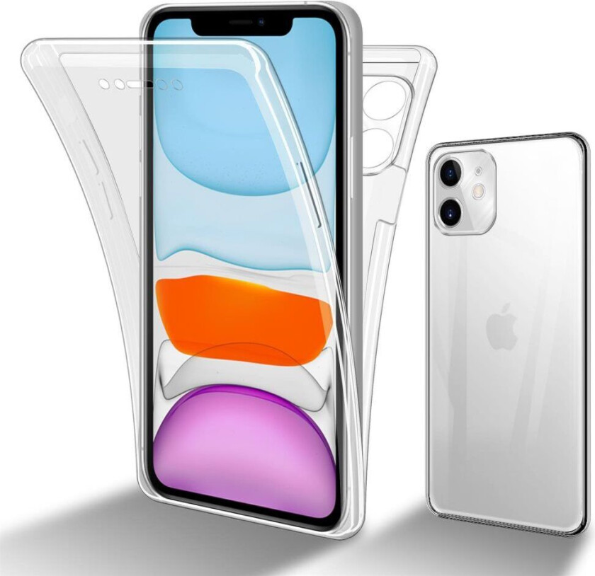 Deksel til iPhone 11 360° helkroppsbeskyttelse Silikondeksel foran og bak, allroundbeskyttelse med skjermbeskyttelse