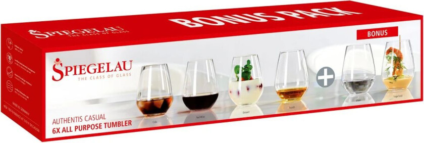 Authentis Casual glass 46cl, 6-stk. klar