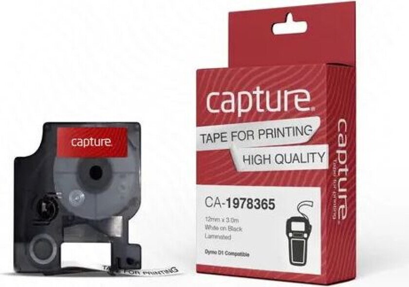 Tape D1 Strong 12mm White/black