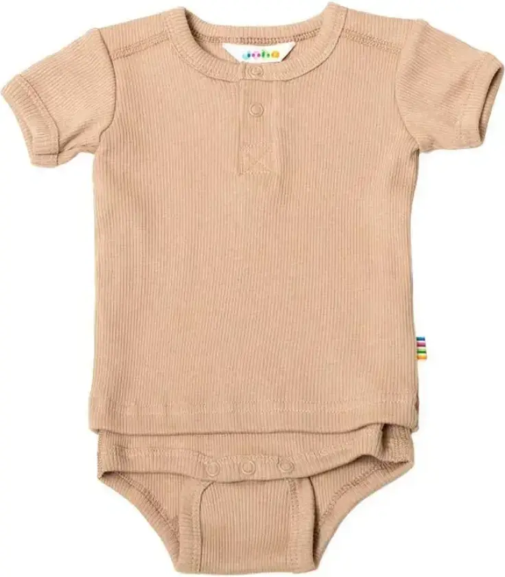 Ribbet Body Med T-Skjorte, Beige