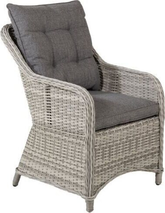 Vikelund hagestol med armlen inkl. pute grå.