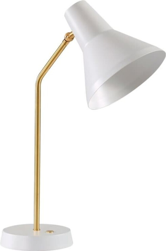 Carin bordlampe, E27, hvit/messing