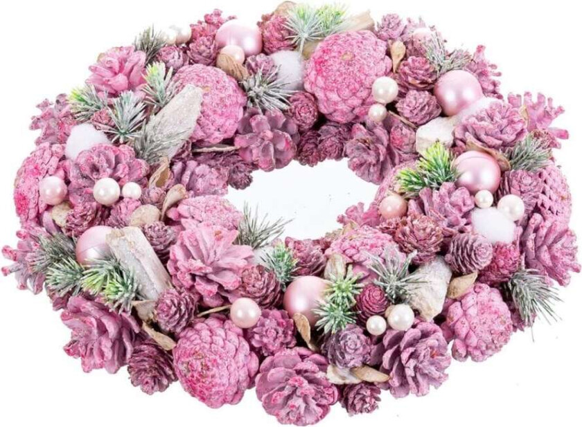 Julekrans Rosa Flerfarget Plastskum 34 x 34 x 8,5 cm