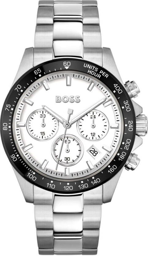 Boss Hero 1514130 - Kvarts - Sølv - Herreklokker - Rustfritt stål - ledd m/pin - Mineral