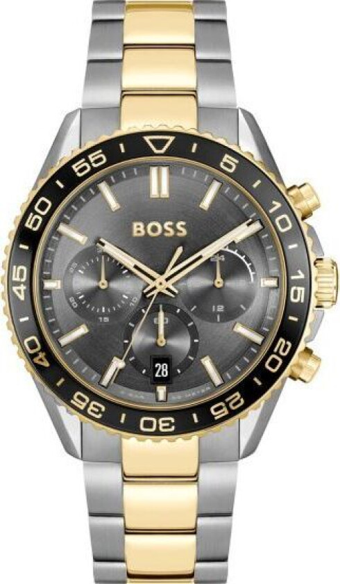 Boss Runner 1514144 - Kvarts - Sølv - Herreklokker - Rustfritt stål - ledd m/pin - Mineral