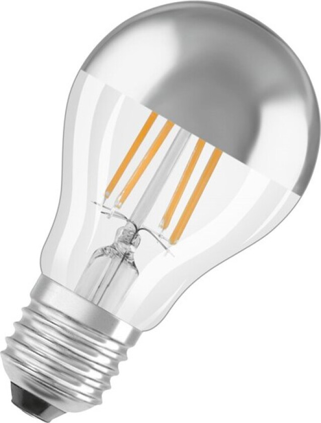 LED-lyspære Standard 4W/827 (34W) Filament Clear Mirror Silver E27