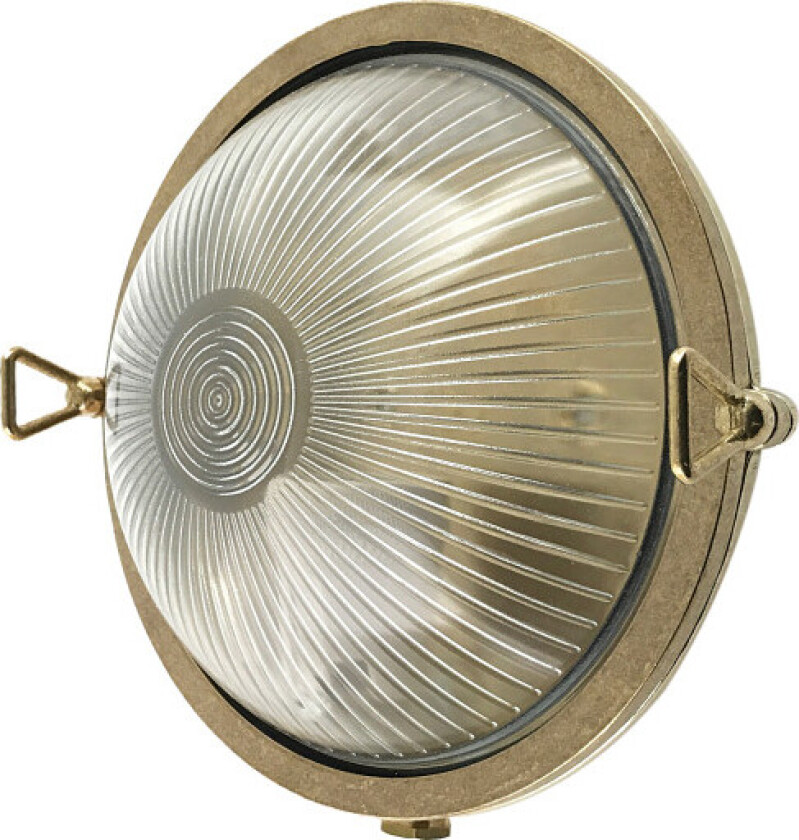 14D Rund skottlampe uten gitter støpt messing IP64