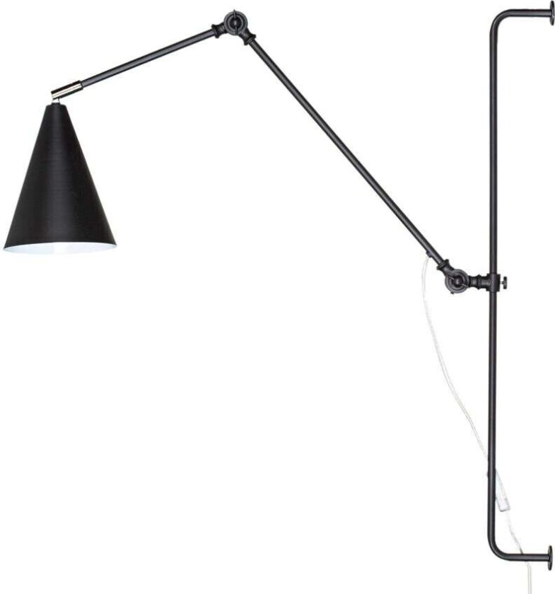 By Rydens Yukon vegglampe lang - Matt svart