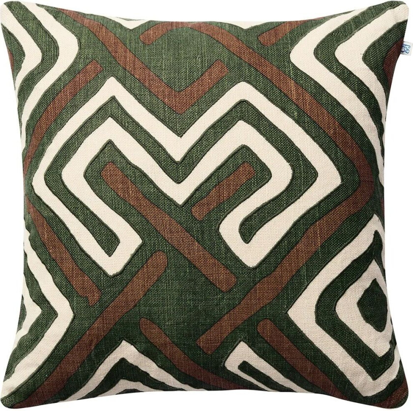 Gujarat putetrekk 50 x 50 cm Taupe-Cactus Greeen