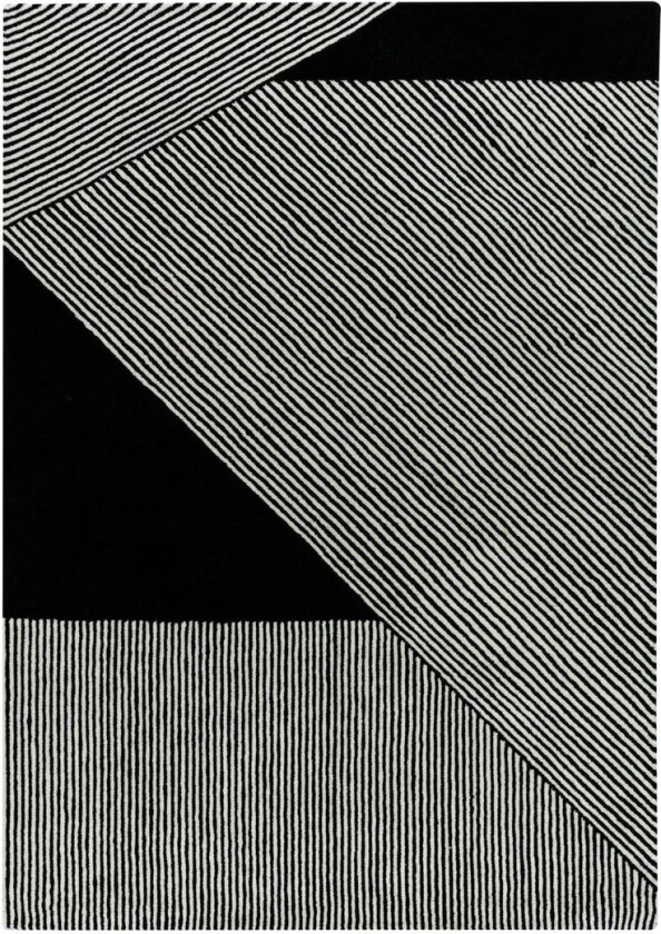 Stripes ullteppe svart 170x240 cm