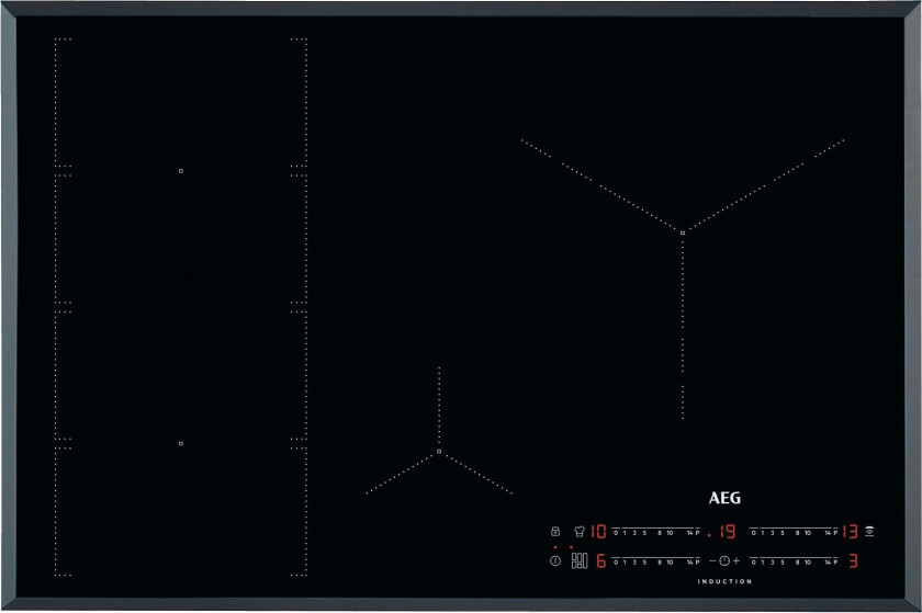IKE84475FB - Induksjonskomfyrtopp - 4 plater - Nisje - bredde: 75 cm - dybde: 49 cm - med avskrådd ramme - svart