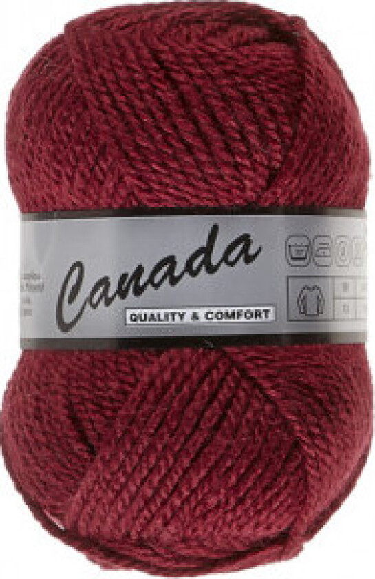 Lammy Canada Garn Unicolour 018 Mørk Rød
