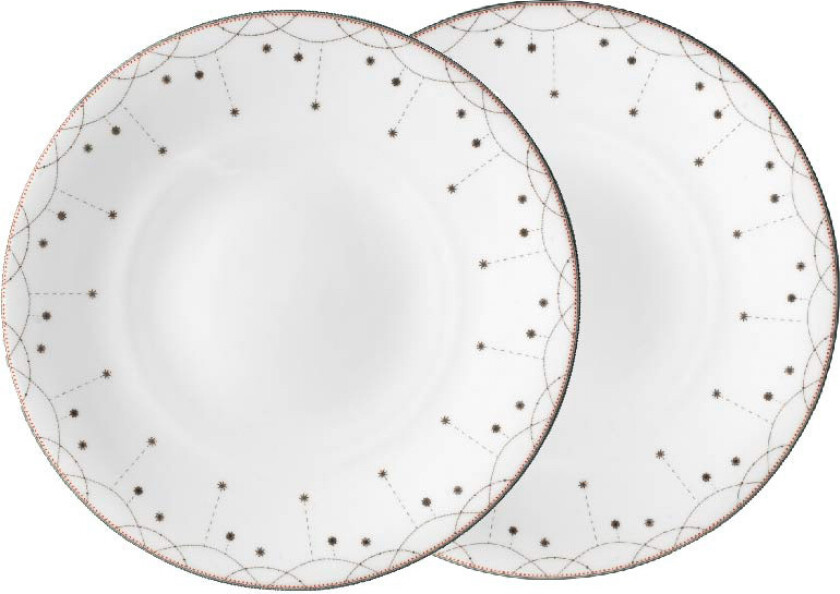 Julemorgen Girlander tallerken 2-pakning Ø 28 cm Hvit