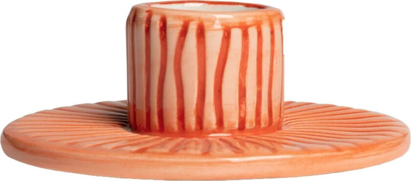Stripes lysestake Ø 8 cm Oransje