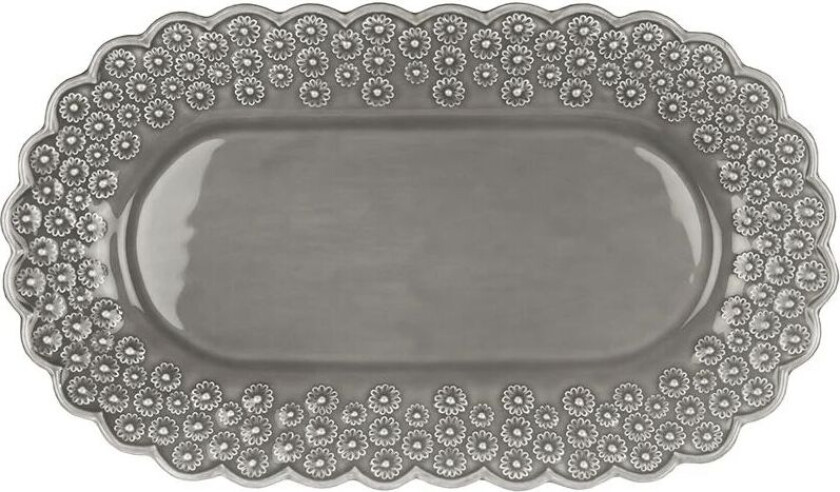 Ditsy ovalt serveringsfat Soft grey (grå)