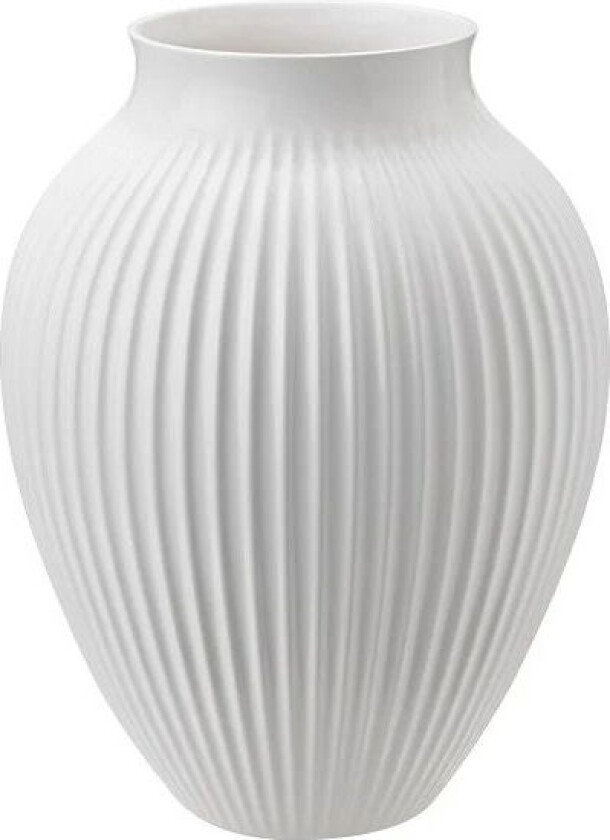 Knabstrup vase riller 27 cm Hvit