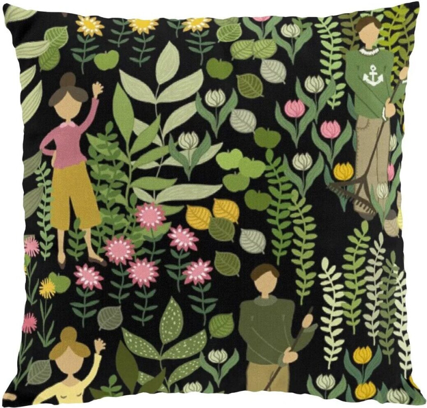 Trädgård putetrekk 47x47 cm Svart-grønn