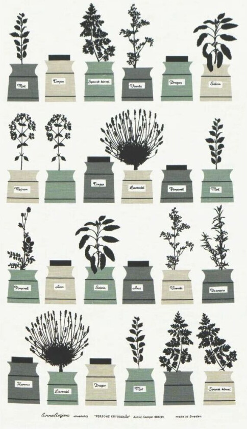 Perssons krydderskap kjøkkenhåndkle grå