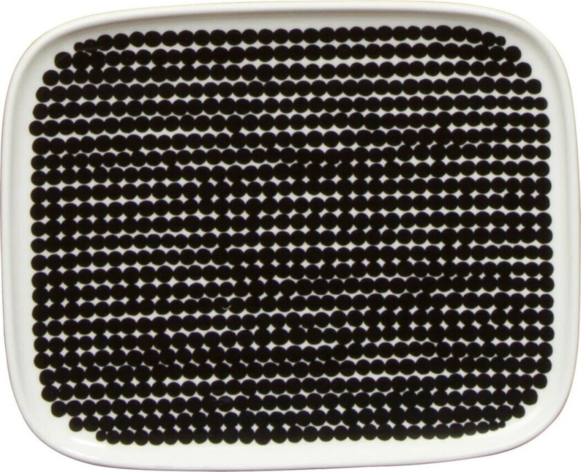 Räsymatto skål 15x12 cm sort-hvit