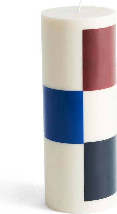 Column Candle kubbelys large 25 cm Off white-brown-black-blue