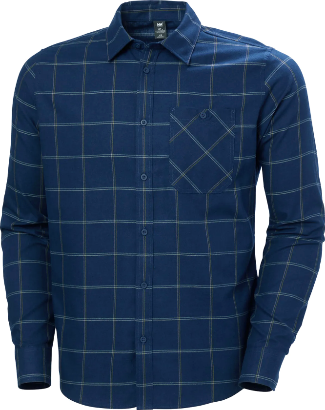 Men’s Aker Flannel Long Sleeve Shirt Blå M GrønnM