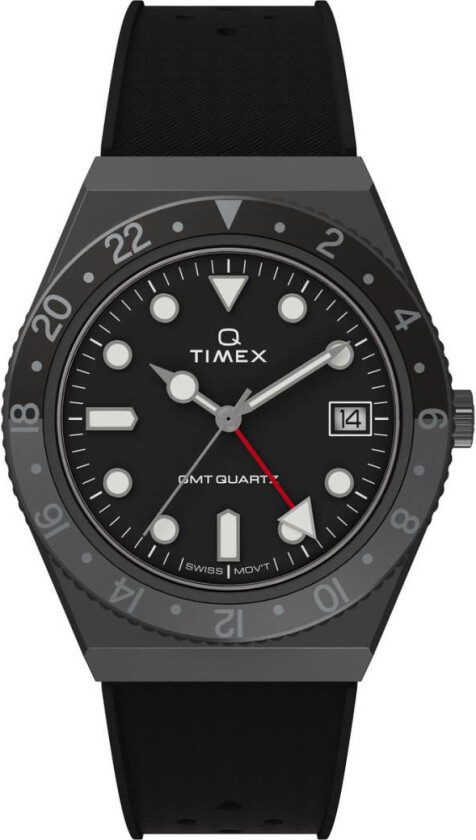 Q Diver GMT 38mm Rubber Strap Black/Grey