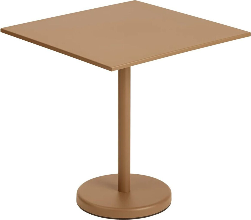 Linear stålbord 70x70 cm Burnt oransje