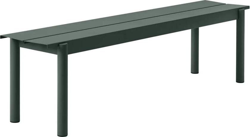 Linear steel bench benk 170 x 34 cm mørkegrønn
