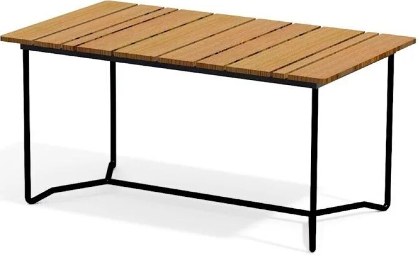 Grinda bord Teak, medium, svart stativ
