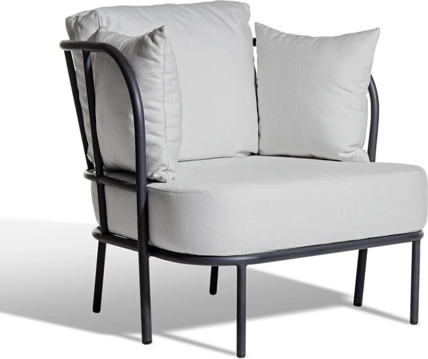 Saltö loungestol Sunbrella silver grey, charcoal grey aluminiumramme