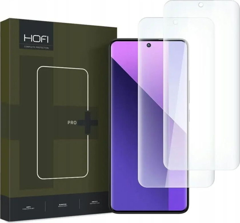 Xiaomi Redmi Note 13 Pro+ (Plus) Hofi UV Glass Pro+ Skjermbeskytter - Case Friendly - 2-Pak - Gjennomsiktig