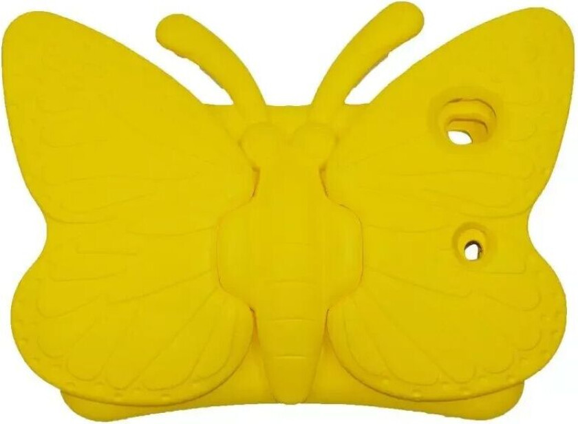 iPad 10.2" (2021 / 2020 / 2019) / Air (2019) / Pro 10.5" - Barnedeksel - Sommerfugl med Stander - Gul