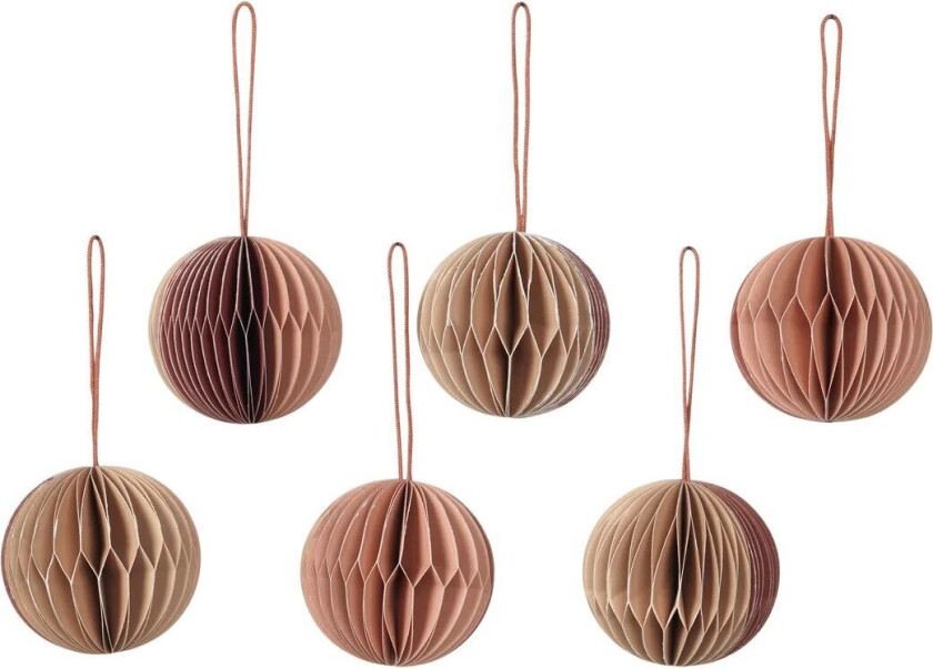 Ball julekule honeycomb Ø 5 cm 6 deler Multi/pink