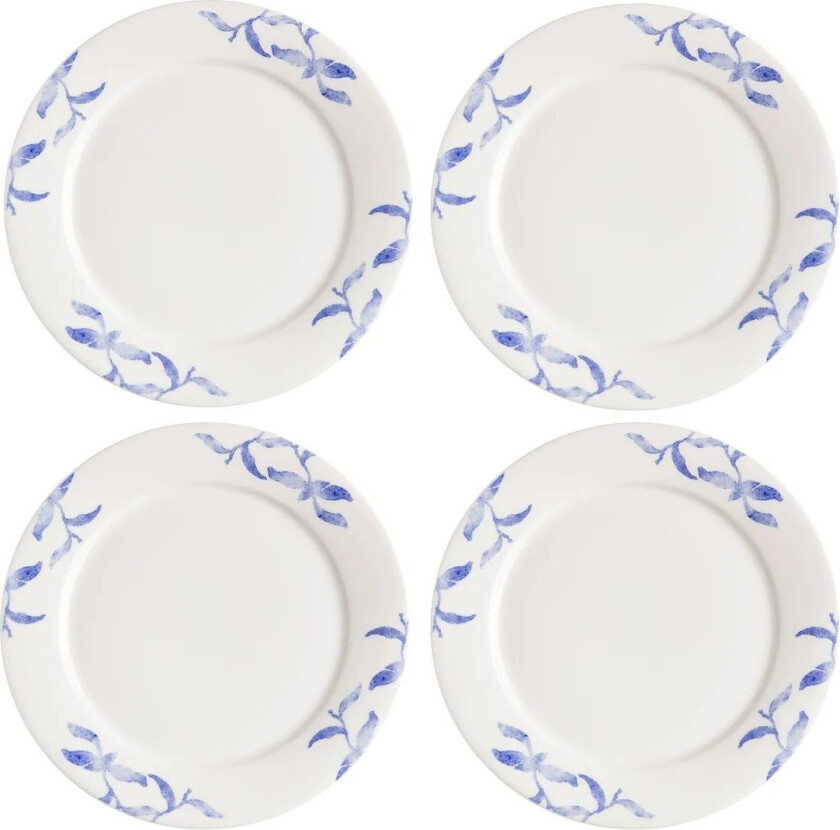 Havspil tallerken 21 cm 4-stk. blå-hvit