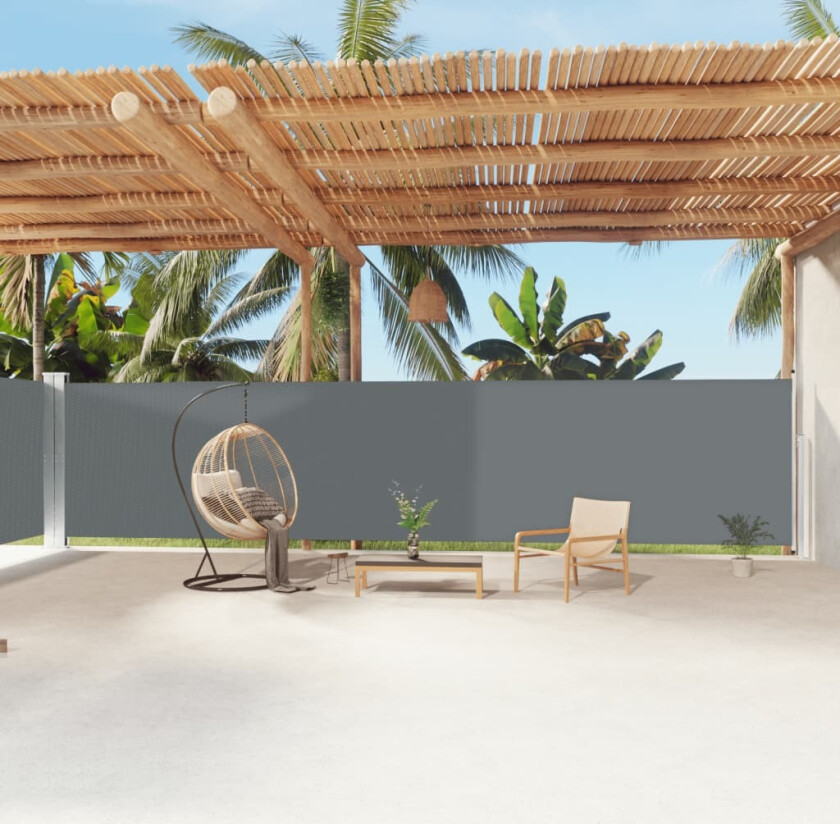 Uttrekkbar sidemarkise 180x1200 cm antrasitt