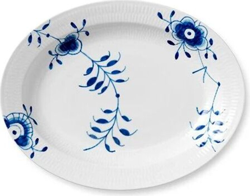 Bilde av Blue Fluted Mega ovalt fat Diameter 36,5 cm