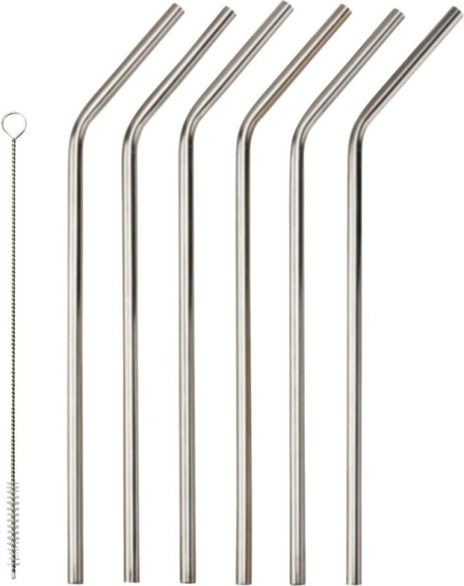 Corrigan sugerør 23 cm 6-pakning Rustfritt stål