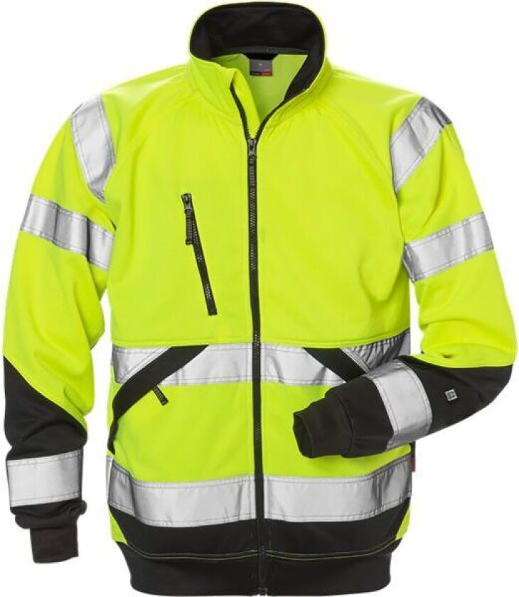 7426 SHV Sweatshirtjakke varselgul/svart Varselgul/Svart