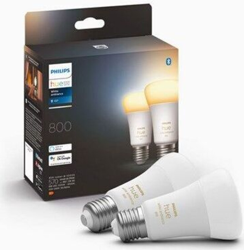 Hue 2pk E27 white ambiance