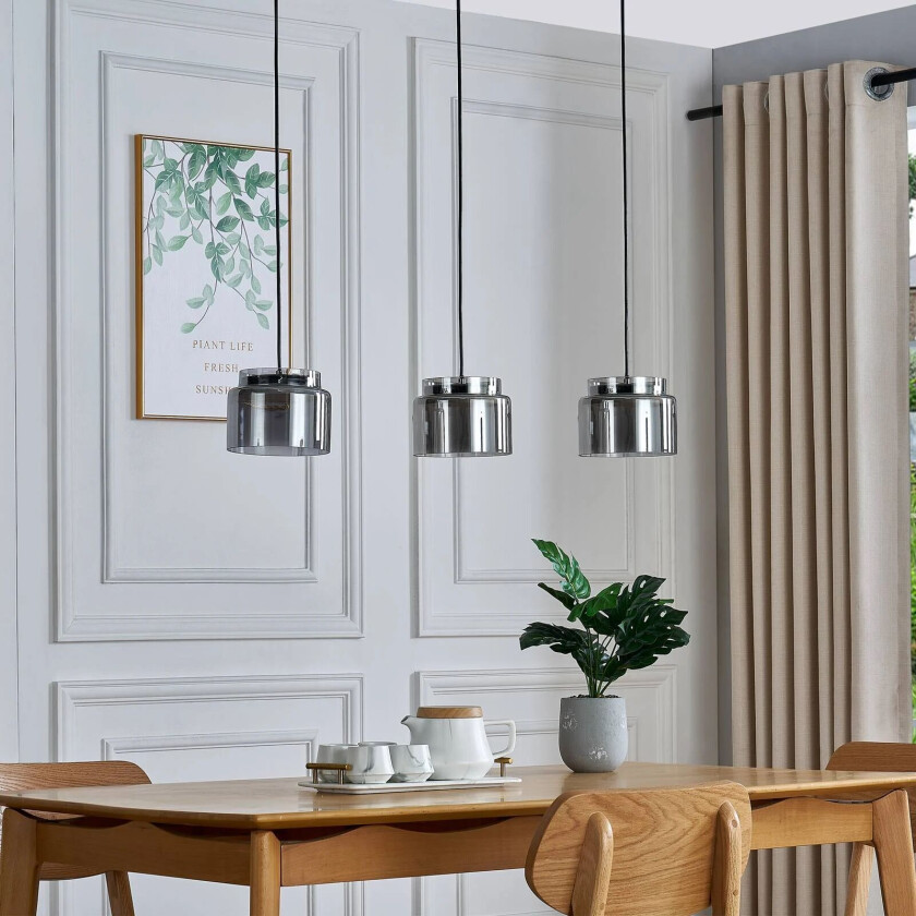 Diano hengelampe, røykgrå, 3 lyskilder