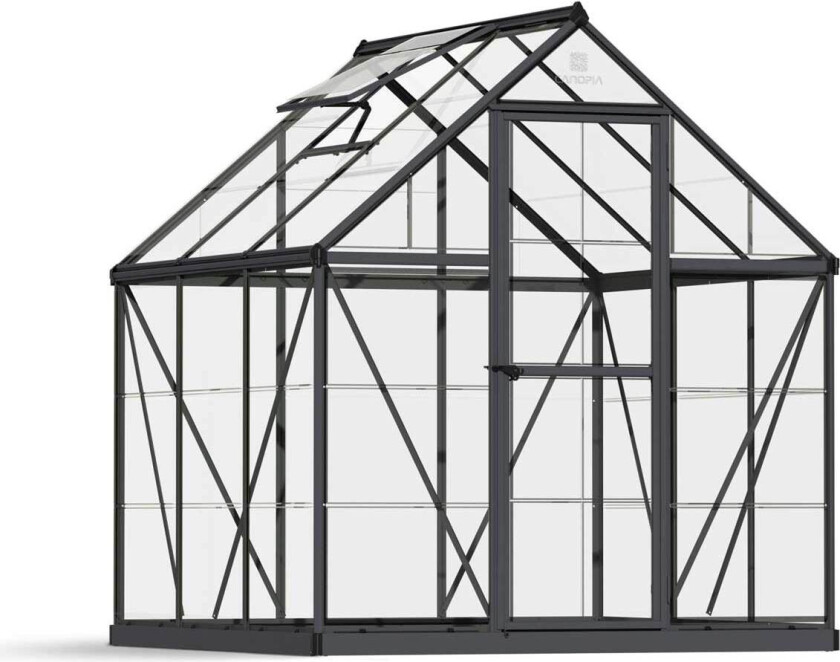 Palram - Canopia Harmony Polykarbonat Klart som Glass Drivhus 3,4 m² SØLV