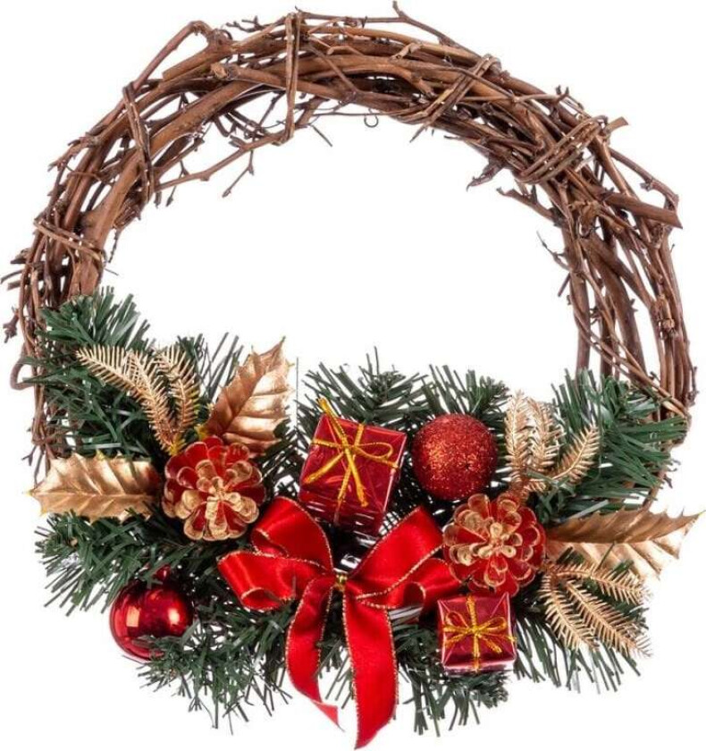 Julekrans Rottingrød Flerfarget PVC 20 x 20 x 10 cm